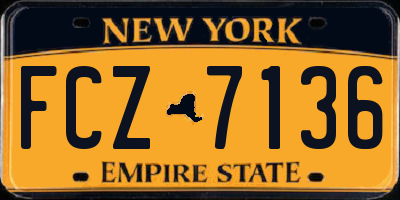 NY license plate FCZ7136