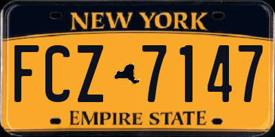 NY license plate FCZ7147