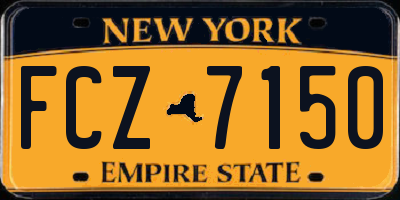 NY license plate FCZ7150