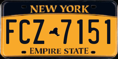 NY license plate FCZ7151