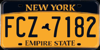 NY license plate FCZ7182