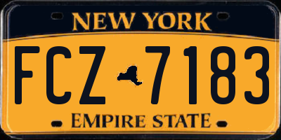 NY license plate FCZ7183
