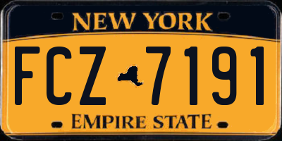 NY license plate FCZ7191