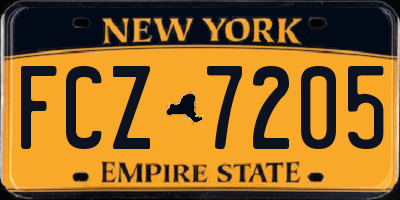 NY license plate FCZ7205