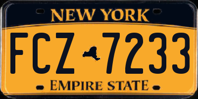 NY license plate FCZ7233