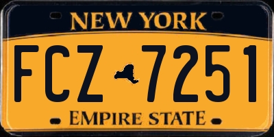 NY license plate FCZ7251