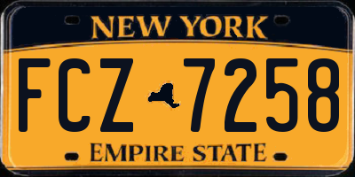 NY license plate FCZ7258