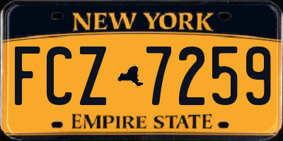 NY license plate FCZ7259