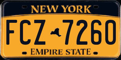 NY license plate FCZ7260