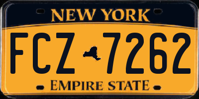 NY license plate FCZ7262