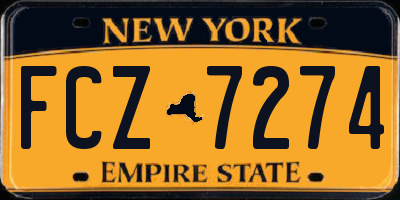 NY license plate FCZ7274