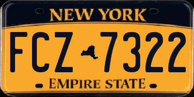 NY license plate FCZ7322