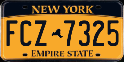 NY license plate FCZ7325