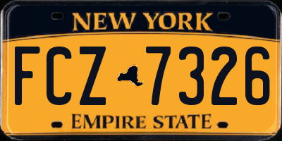 NY license plate FCZ7326