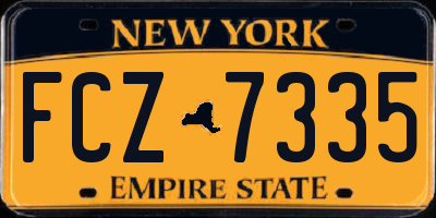 NY license plate FCZ7335