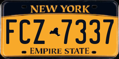 NY license plate FCZ7337