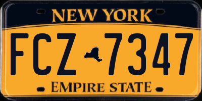 NY license plate FCZ7347
