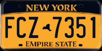 NY license plate FCZ7351