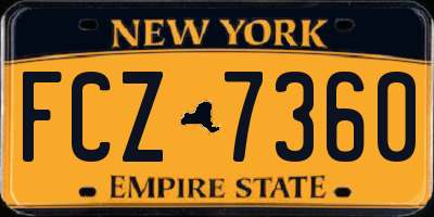 NY license plate FCZ7360