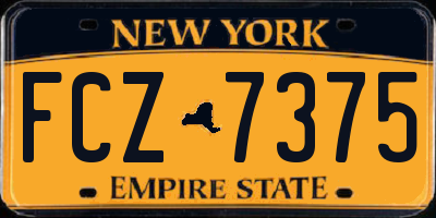 NY license plate FCZ7375