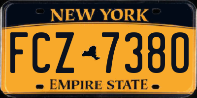 NY license plate FCZ7380