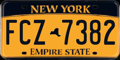 NY license plate FCZ7382