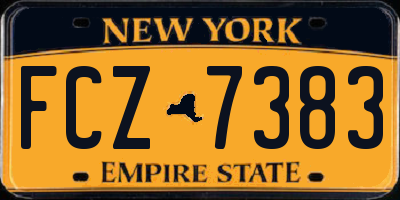 NY license plate FCZ7383