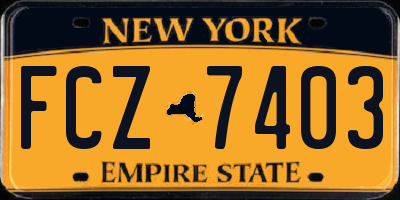 NY license plate FCZ7403