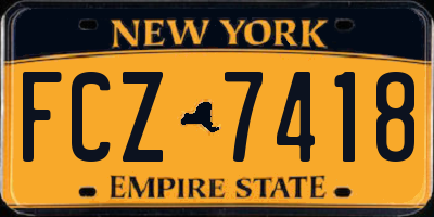 NY license plate FCZ7418