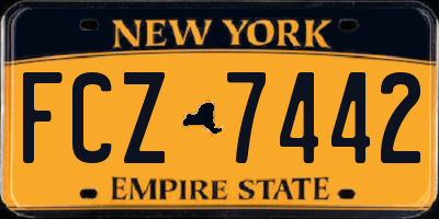 NY license plate FCZ7442
