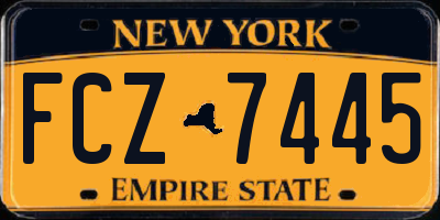 NY license plate FCZ7445