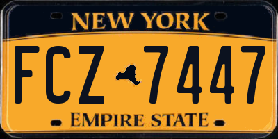NY license plate FCZ7447