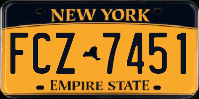 NY license plate FCZ7451