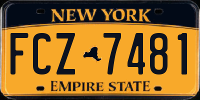 NY license plate FCZ7481
