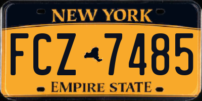 NY license plate FCZ7485