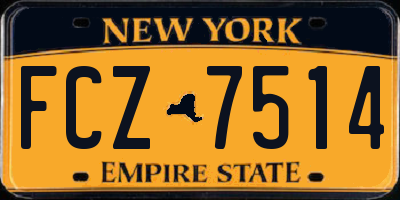 NY license plate FCZ7514