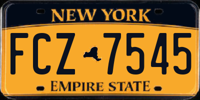 NY license plate FCZ7545