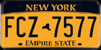 NY license plate FCZ7577