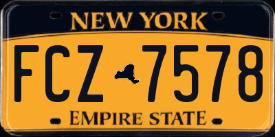 NY license plate FCZ7578