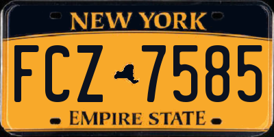 NY license plate FCZ7585