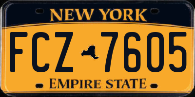 NY license plate FCZ7605