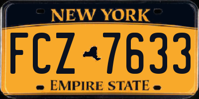 NY license plate FCZ7633