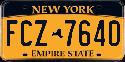 NY license plate FCZ7640