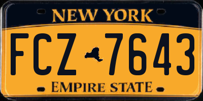 NY license plate FCZ7643