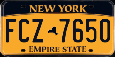 NY license plate FCZ7650