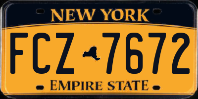 NY license plate FCZ7672