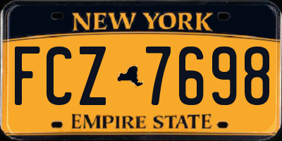 NY license plate FCZ7698