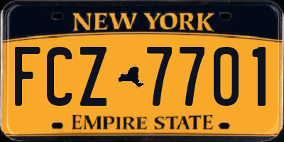 NY license plate FCZ7701