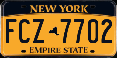 NY license plate FCZ7702