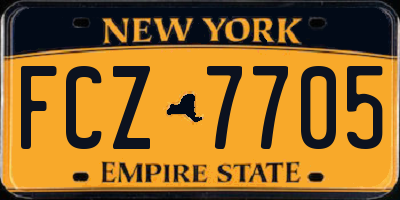 NY license plate FCZ7705